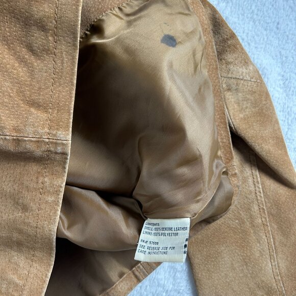 Paris Blues Outerwear Womens Brown Suede Leather Jacket Medium Full-Zip Pockets - Picture 5 of 12